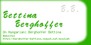 bettina berghoffer business card